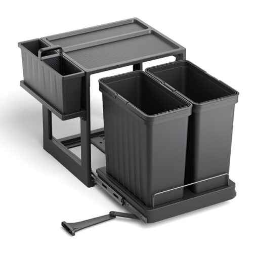 פח אשפה מחולק נשלף עם ארגונית נשלפת 52L (26X2), דגם PDS500 דומיסיל