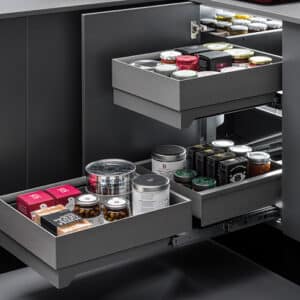 מנגנון פינה ל-4 סלי מתכת נשלפים, דגם FLYBOX URBAN